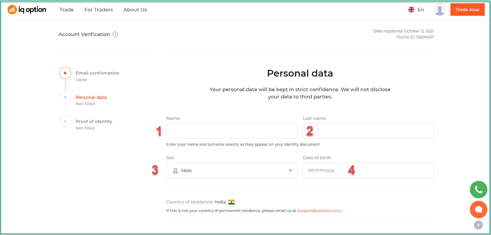 IqBroker Personal data